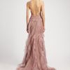 Badgley Mischka Chiffon Gown  in Purple (mauve) - Lyst