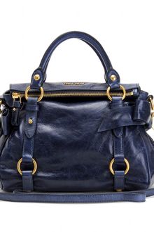 Miu Miu Bow Leather Tote - Lyst