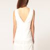 Asos Collection Shift Dress With Pleat Detail in White (cream) - Lyst