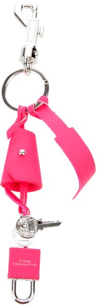Balenciaga Leather Key Ring in Pink - Lyst