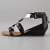 Boutique 9 Porsha Metal T Strap Sandals in Black - Lyst