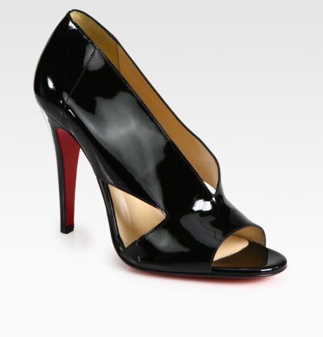 Christian Louboutin Creve Couer Patent Leather Sandals in Black - Lyst