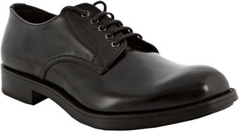  Black Leather Lace-up Oxfords 