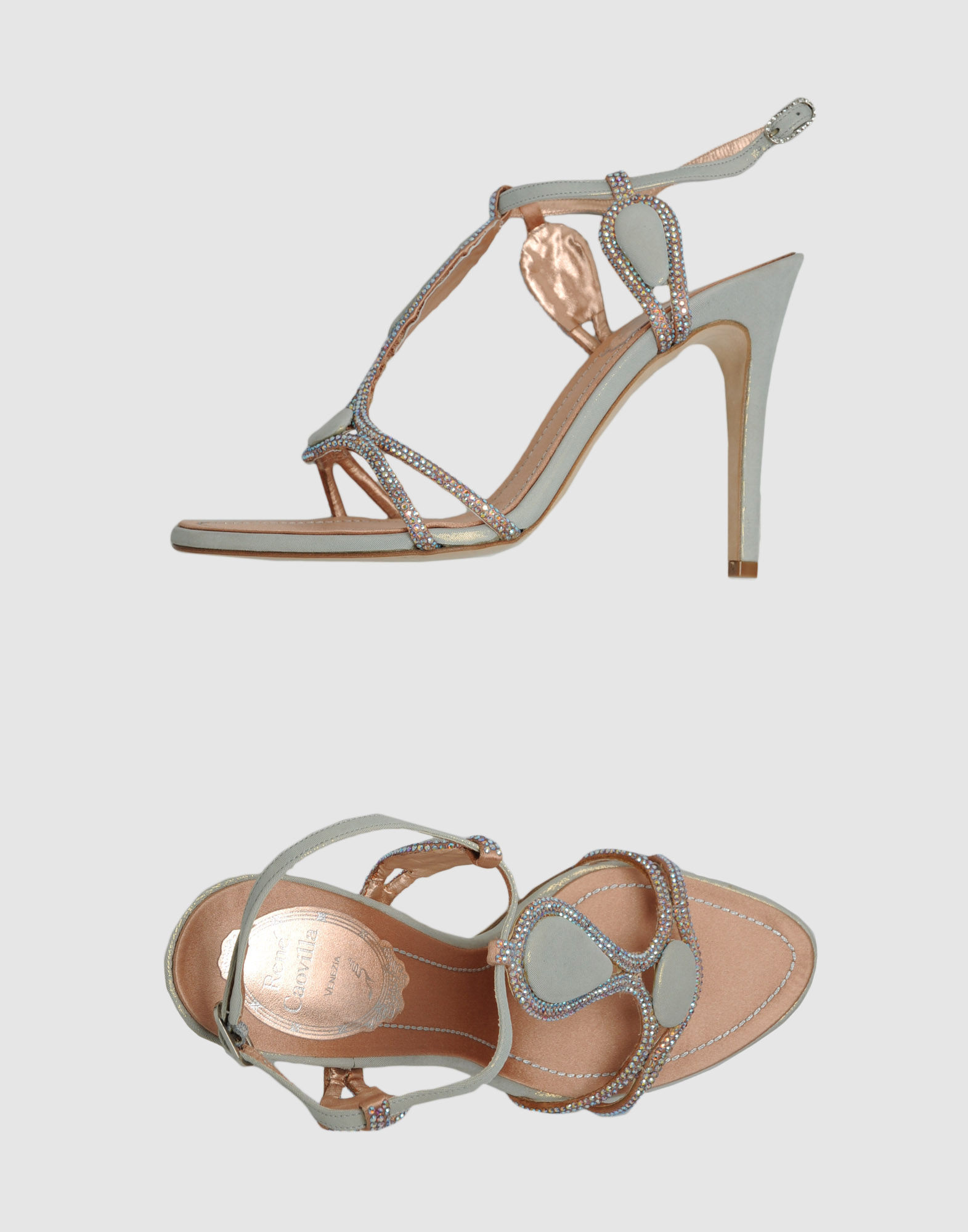 Rene Caovilla Highheeled Sandals in Gray (grey) | Lyst