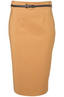 Topshop Belted Pencil Skirt - Lyst