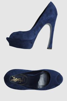 Yves Saint Laurent Rive Gauche Pumps With Open Toe - Lyst