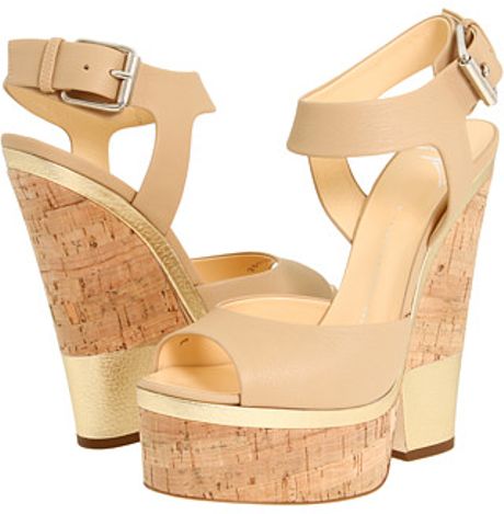 Giuseppe Zanotti Leather and Cork Platform Sandals in Gold - Lyst