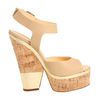 Giuseppe Zanotti Leather and Cork Platform Sandals in Gold - Lyst