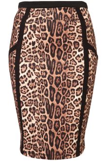 Topshop Animal Panel Pencil Skirt - Lyst