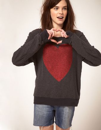  Red Sparkle Heart Jumper 