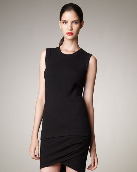 Donna Karan New York Sleeveless Cashmere Top, Black in Black - Lyst