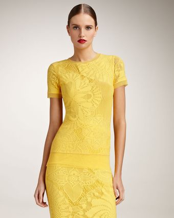 Jean Paul Gaultier Fitted Lace Tee - Lyst