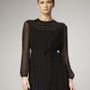 Aidan Mattox Beadneck Longsleeve Chiffon Dress in Black - Lyst