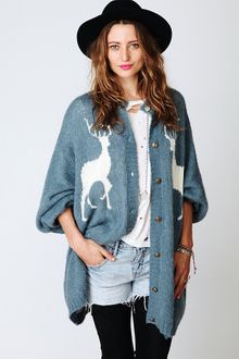 Free People Reindeer Cardigan - Lyst