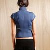 Goemai Womens Neoprene Jacinthe Sleeveless Jacket in Blue - Lyst