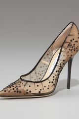 Jimmy Choo Crystal-beaded Mesh Pump