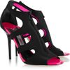 Jimmy Choo Denton Neoprene Scuba Peeptoe Sandals in Black - Lyst