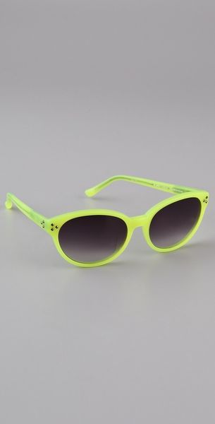 Matthew Williamson Neon Pointed Oval Sunglasses in Yellow - Lyst
