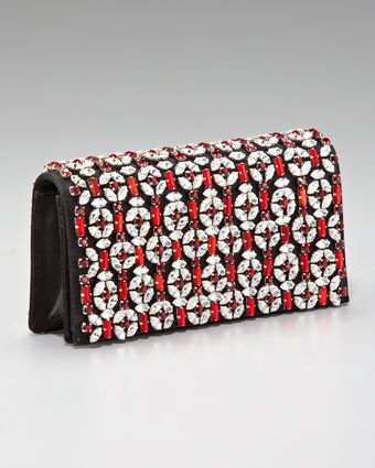 Prada Raso Jeweled Clutch - Lyst