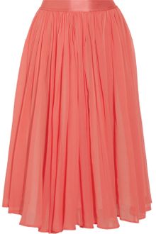 See By Chloé Cotton and Silk-blend Georgette Midi Skirt - Lyst