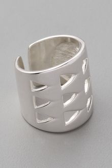 Fortune Favors The Brave Triangle Cutout Ring - Lyst