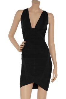 Hervé Léger V-Neck Bandage Dress - Lyst