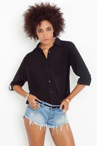 Nasty Gal Tied Up Blouse  Black in Black - Lyst