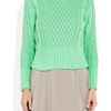 Acne Lia Cableknit Cotton Sweater in Green (mint) - Lyst