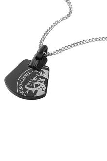 Diesel Matte Finish Mohawk Logo Pendant Necklace - Lyst