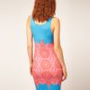 Jonathan Saunders Vest Dress Victoriana Band Print in Blue (turquoisepink) - Lyst