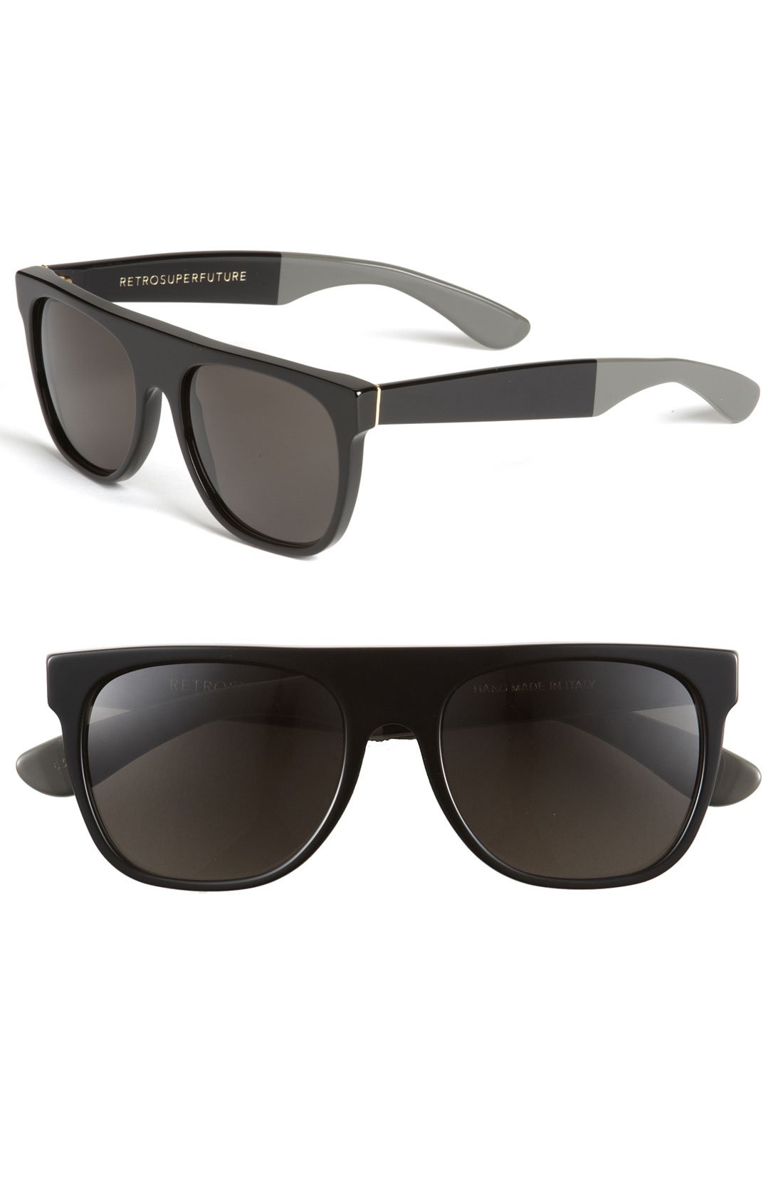 Retrosuperfuture Flat Top Sunglasses In Black For Men Black Grey Lyst