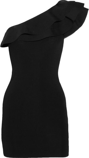 Valentino One-shoulder Ruffled Stretch-jersey Dress - Lyst