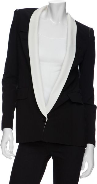  Leather Insert Tuxedo Blazer 