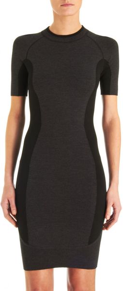 Alexander Wang Color Block Dress in Gray (charcoal) - Lyst