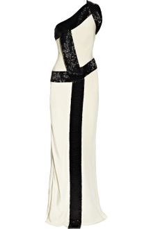 Amanda Wakeley Bead-trimmed Silk-cady One-shoulder Gown - Lyst