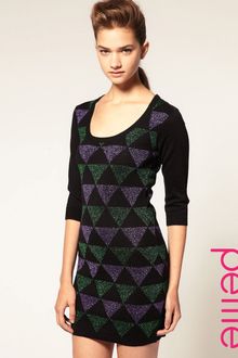 ASOS Collection Asos Petite Knitted Bodycon Dress with Metallic Geo Pattern - Lyst