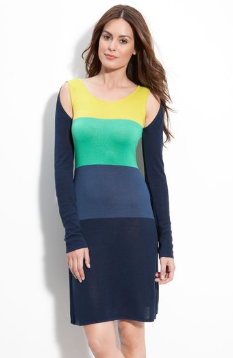 BCBGMAXAZRIA Cutout Shoulder Sweater Dress - Lyst