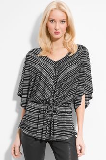 Bobeau Drawstring Waist Stripe Tunic - Lyst