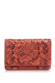 Bottega Veneta Woven Python Credit Card Holder - Lyst