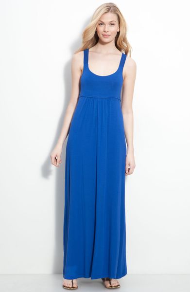 Calvin Klein Cross Back Maxi Dress in Blue (sapphire)