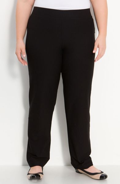Eileen Fisher Straight Leg Pants in Black - Lyst