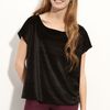 Frenchi® Boxy Velvet Tee in Black - Lyst