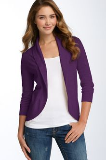 Frenchi® Ribbed Back Open Cardigan - Lyst