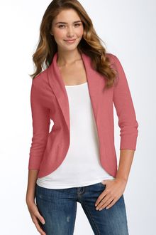 Frenchi® Ribbed Back Open Cardigan - Lyst