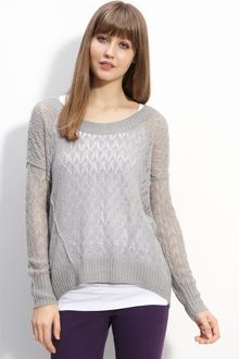 Kensie Open Pointelle Knit Sweater - Lyst