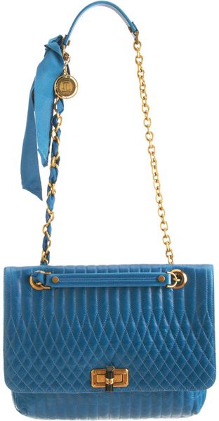 Lanvin Happy Mm Quilted Shoulder Bag in Blue (black) - Lyst