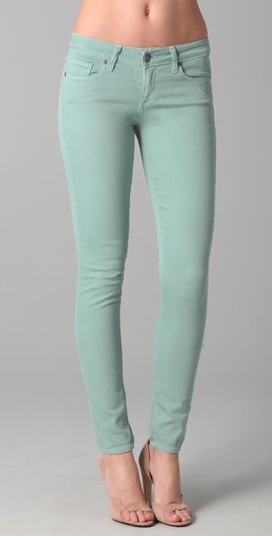 Paige Verdugo Skinny Jeans in Green (mint) - Lyst