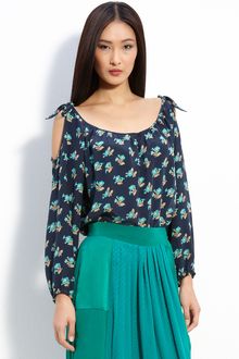Rebecca Taylor Printed Silk Blouse - Lyst