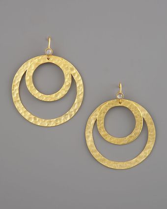 Stephanie Anne Hammered Round Paris Earrings - Lyst
