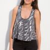 Wallpapher Sequin Zebra Stripes Tank in Silver (grey) - Lyst